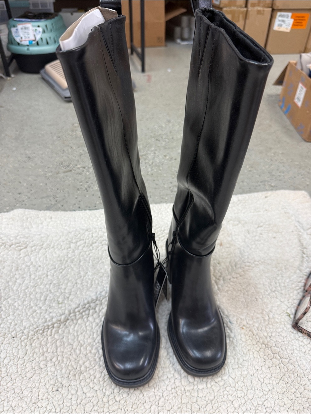 NWT Madden NYC black tall stacked heel Women's Boots size 7
